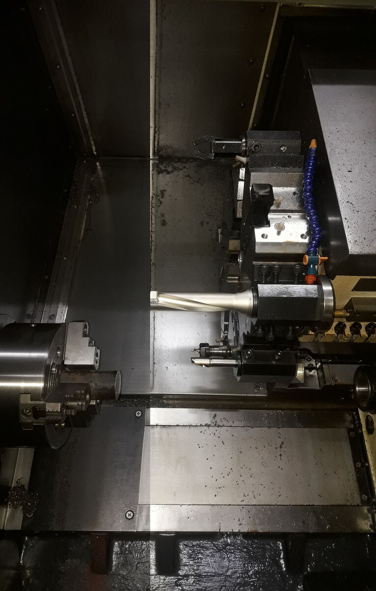 CNC lathe in operation