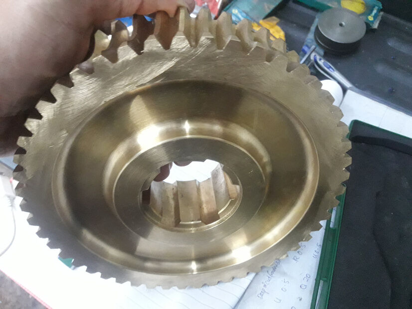 Machined brass gear